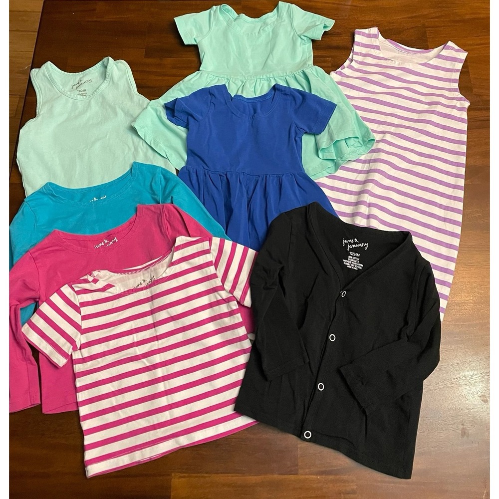 June‎ & January baby toddler girls bundle T-shirt tanks dresses 12/24 months